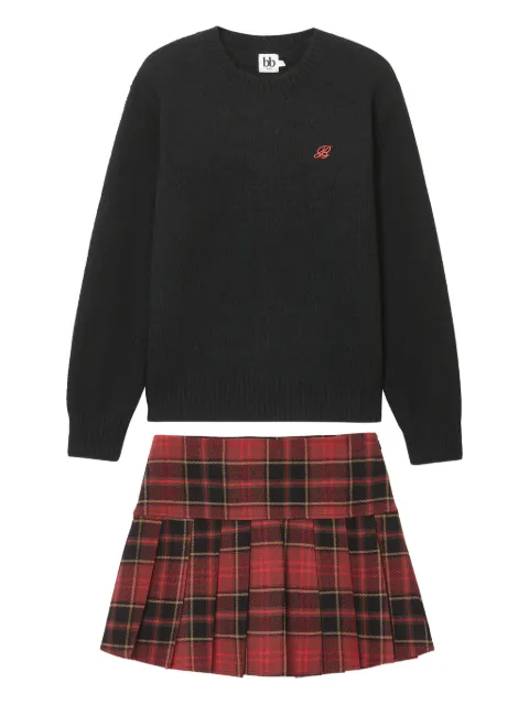 b+ab tartan pleated skirt Black 5F326AS