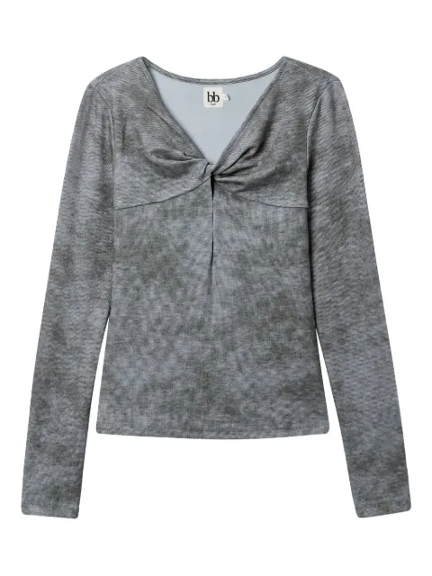 b+ab knot-detail long-sleeve top Grey 5W652AS