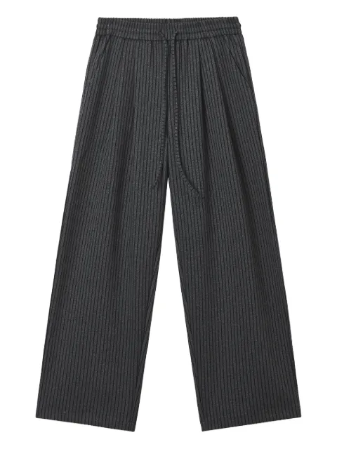 b+ab drawstring-fastening striped trousers Grey 5W181AS