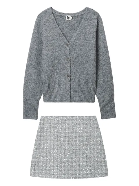 b+ab button skirt Grey 5W359AS