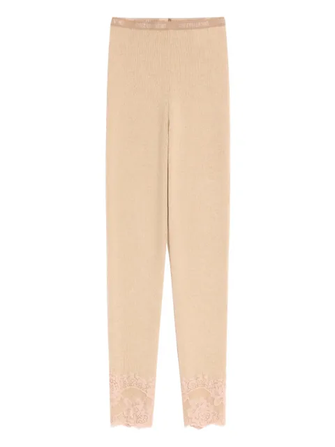 Valentino Garavani lace-detail cashmere leggings Neutrals BKF02R9SH