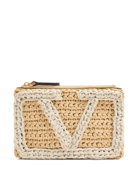 Valentino Garavani Viva Superstar synthetic raffia pouch Neutrals WP0AK0NQA