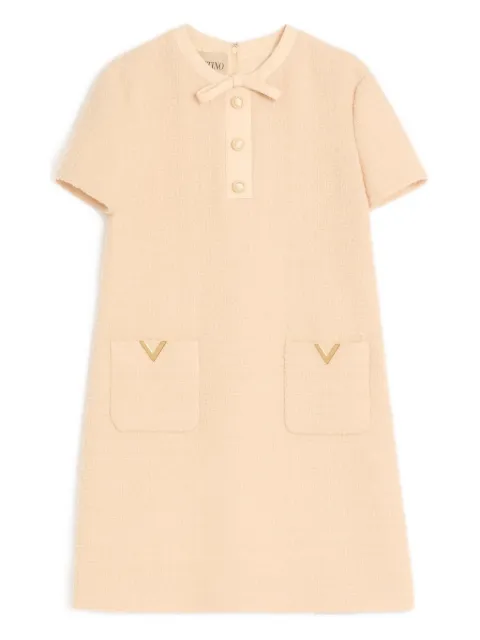 Valentino Garavani short dress in curly wool Neutrals BVAJD39VM