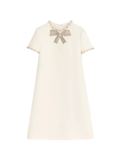 Valentino Garavani embroidered Crepe Couture short dress Neutrals BVADR91CF