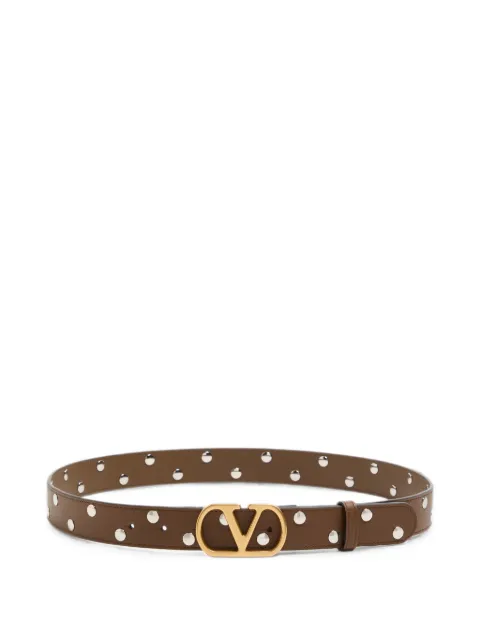 Valentino Garavani VLogo Signature belt in shiny calfskin 30 mm Brown WT0ST9MLX