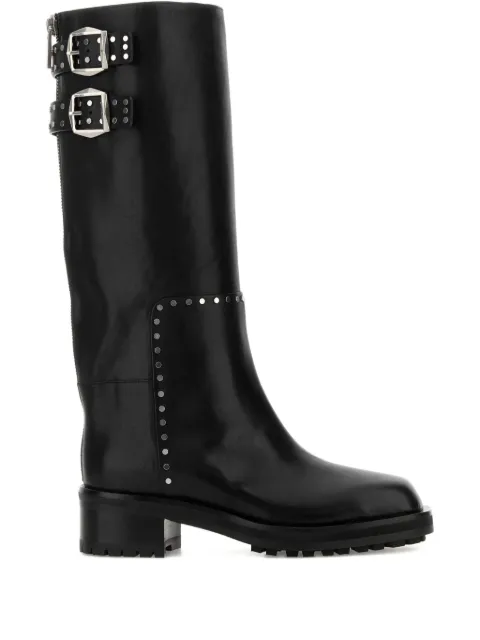 Jimmy Choo 50mm Brooklyn KB buckle studded boots Black BROOKLYNKB50UMJ