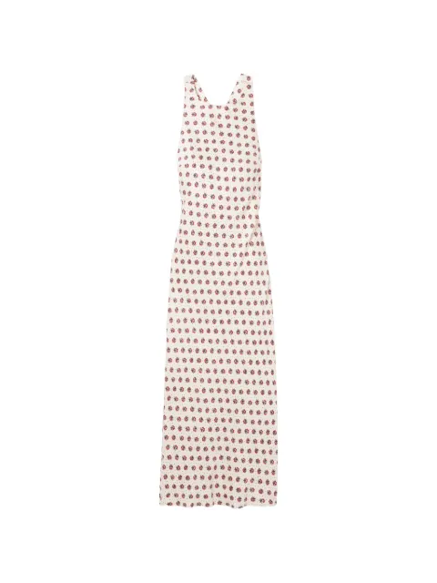 Claudie Pierlot printed satin midi dress Neutrals CFPRO02981