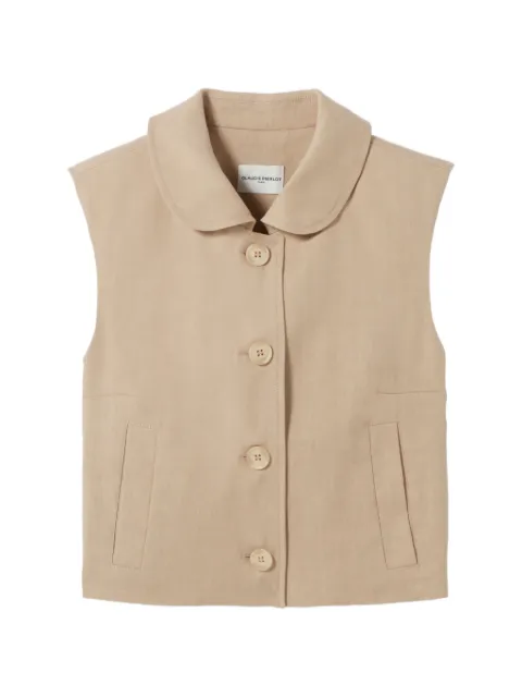 Claudie Pierlot short tailored linen jacket Neutrals CFPVE00567