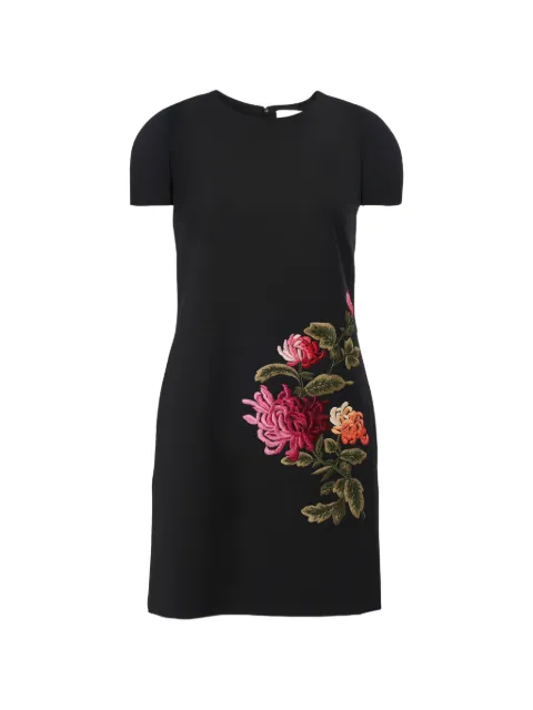 Carolina Herrera chrysanthemum-embroidered mini dress Black C2611E510BWT