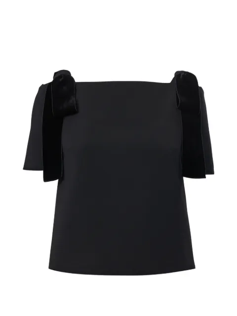 Carolina Herrera short-sleeve bows-detail blouse Black C2611N204SFR