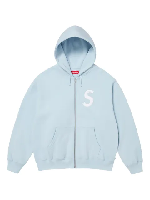Supreme S logo zip-up hoodie Blue SU26306