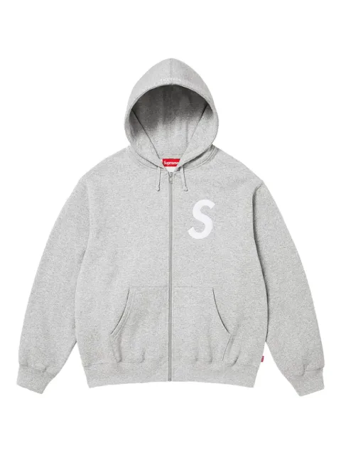 Supreme S logo zip-up hoodie Grey SU26303