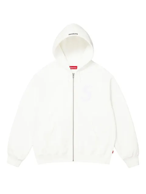 Supreme S logo zip-up hoodie White SU26301