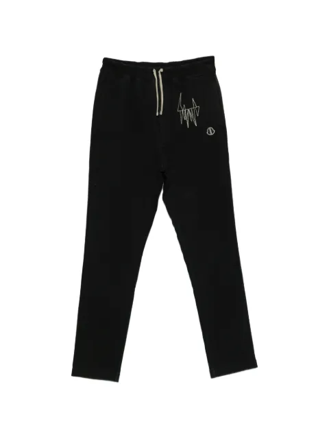 Moncler x Rick Owens embroidered skinny track pants Black MU01F8H0489B7R