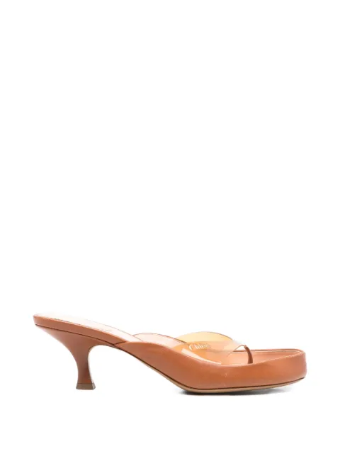 Chloé Junie transparent-strap heeled sandals Brown CH26U17XYD
