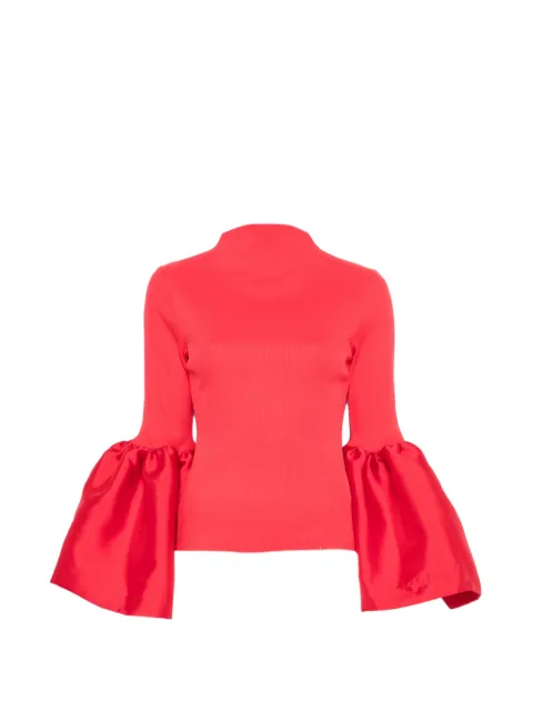 Marques'Almeida flared-cuff mock-neck top Red SS26TP0312JRRRD