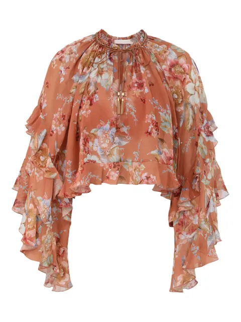 ZIMMERMANN ruffled awakened blouse Orange 5689TRS261