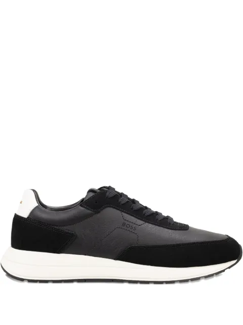 BOSS panelled leather sneakers Black 50557837