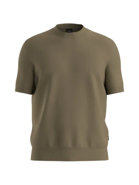 BOSS ribbed short-sleeve T-shirt Green 50560476
