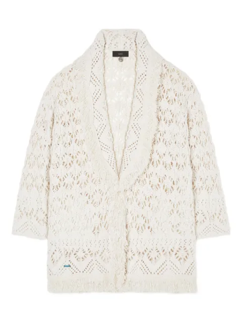 Alanui Lagoon Romance fringed cardigan White LWHB064R26KNI024OFOF