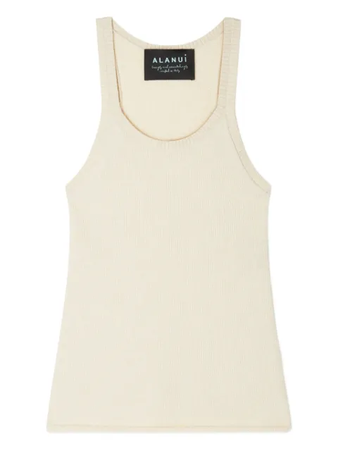 Alanui ribbed finest tank top Neutrals LWHT005R26KNI0010300