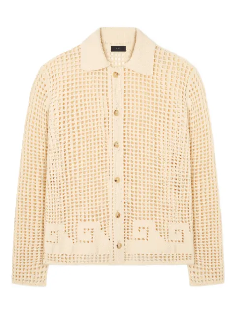 Alanui Where the Wave Begins openwork buttoned shirt Neutrals LMHY002R26KNI0020F0F