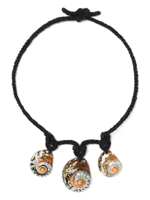 Alanui The Sound Of The Sea shell necklace Black LWOB012R26MAT00110OF