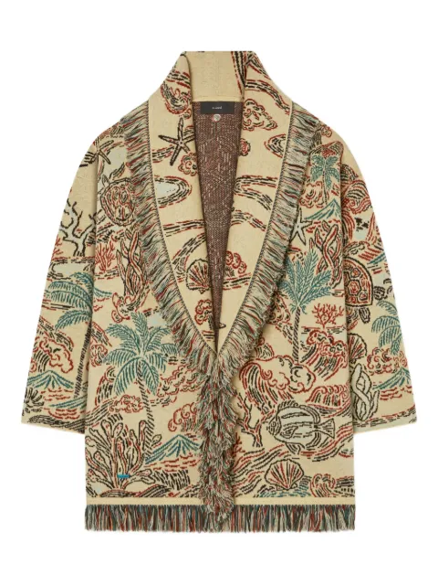Alanui Sketched By The Ses fringed cardigan Neutrals LWHB064R26KNI0190F84