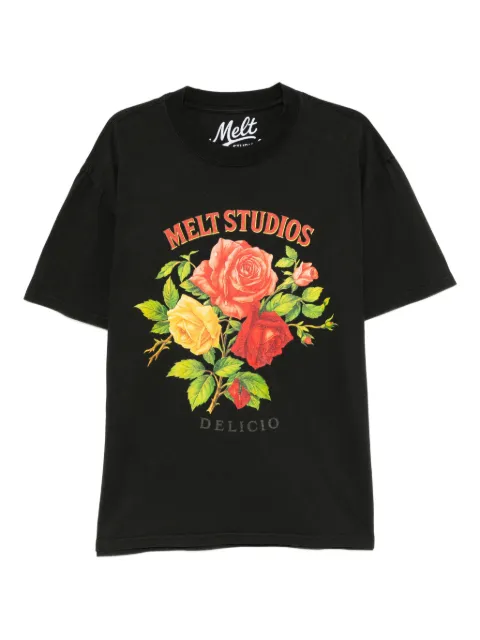 Melt floral-printed T-shirt Black MS5079
