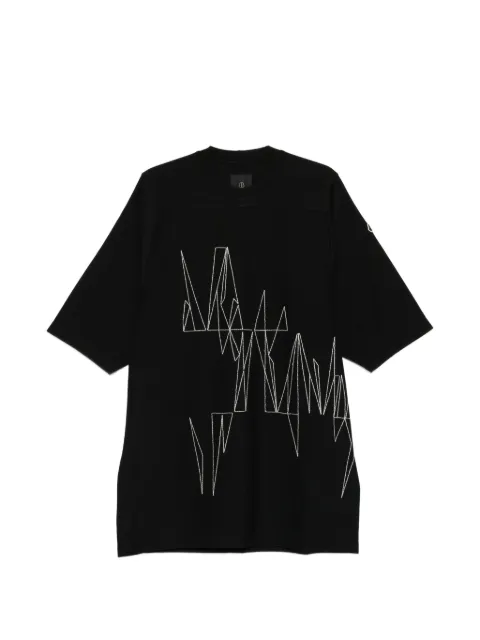 Moncler Moncler + Rick Owens embroidered crewneck T-shirt Black MU01F8C0489B7R