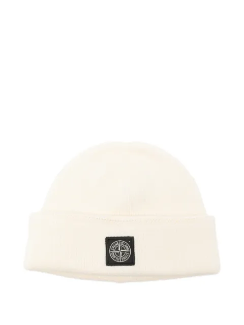 Stone Island Compass logo-patch beanie hat Neutrals L1S15N100102S00D7