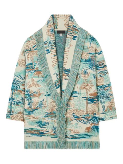 Alanui Lost In The Blue fringed cardigan Blue LWHB064R26KNI0210F84