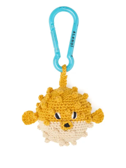 Alanui Puffer Fish crochet keyring Yellow LWRE011R26KNI001160F
