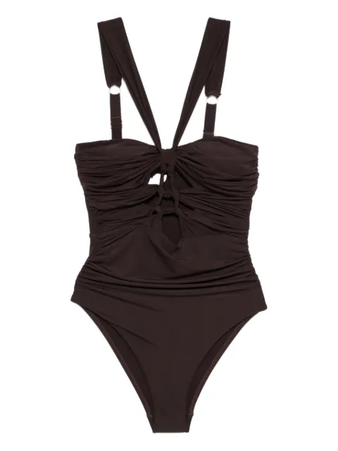 ZIMMERMANN ring detail swimsuit Brown 5579WRS263