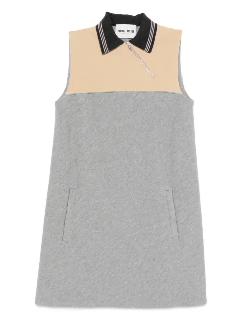 Miu Miu half-zip polo-collar mini dress Grey MF6114SOOO18FX