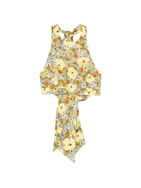 ALEMAIS Orange Blossom floral-tie top Yellow 6338T