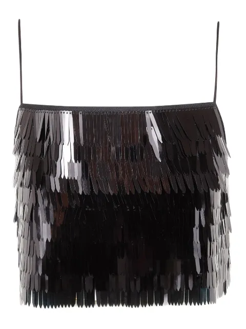 Self-Portrait sequin-embellished top Black RS26165T
