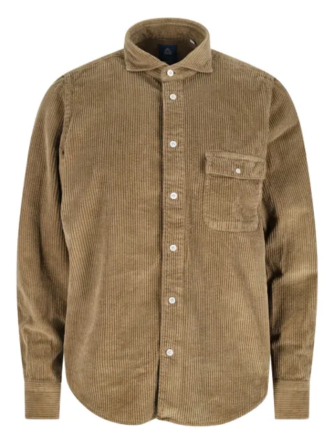 Finamore 1925 Napoli Salina corduroy pocket shirt Brown A5062GSALINATACHILLE