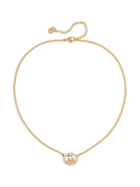 Christian Dior Pre-Owned 1980s oval-pendant necklace Gold NL024799