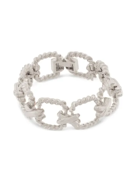 Nina Ricci Pre-Owned 1980s square-link bracelet Silver BL009694