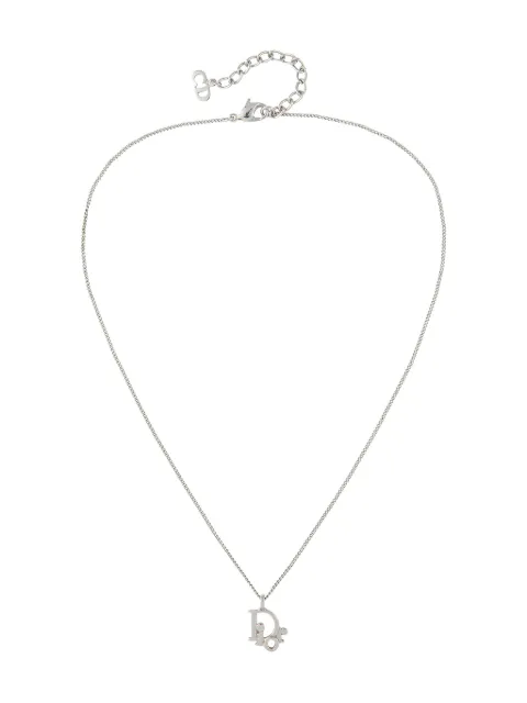 Christian Dior Pre-Owned 1980s logo-pendant necklace Silver NL025564
