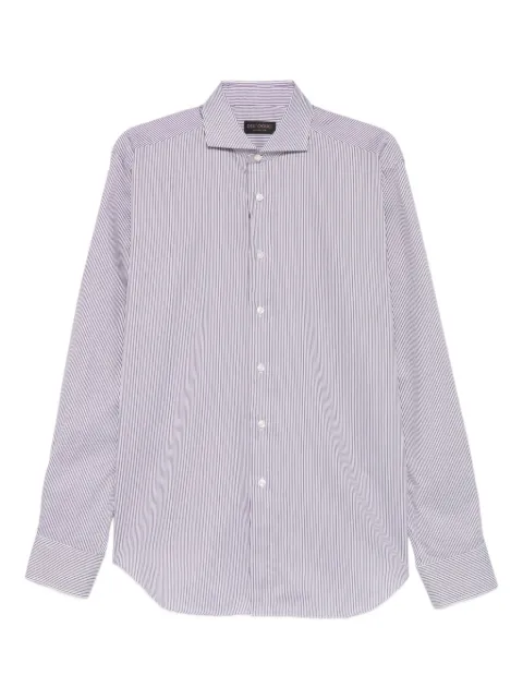 Dell'oglio striped button shirt Brown 32011810