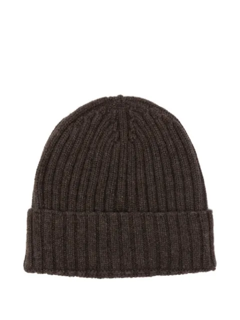 Dell'oglio ribbed beanie hat Brown 168DO