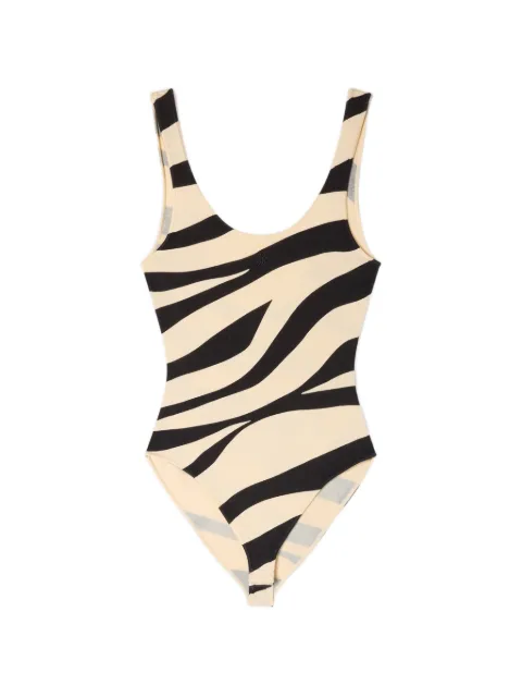 SANDRO zebra-print bodysuit Neutrals SFPBD00040