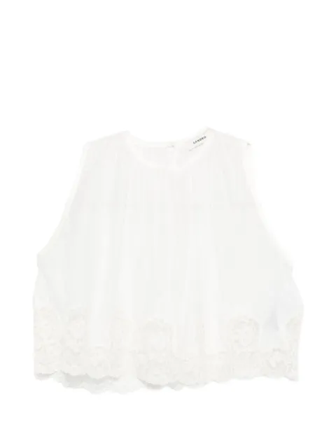 SANDRO lace-hem blouse White SFPTO00912