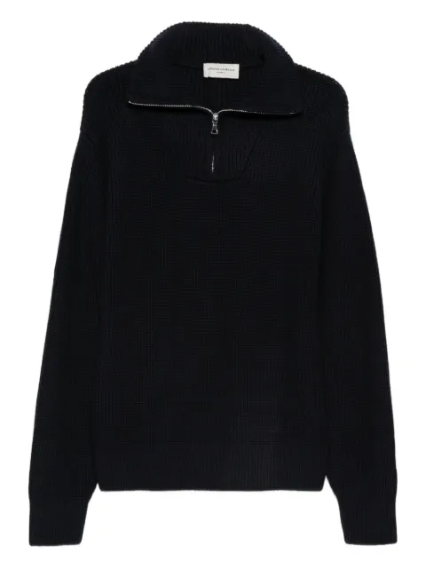 Officine Generale half-zip ribbed sweater Blue W25MKNT313