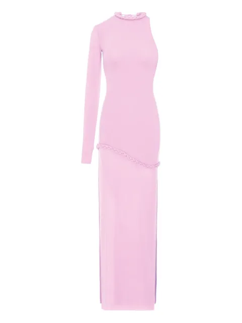MANURÍ Candy one-sleeve braided-detail maxi dress Pink MRSS26VICH9DR07