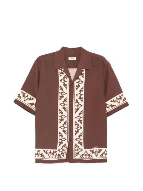 SANDRO loose-fit contrast print shirt Brown SHPCM01676