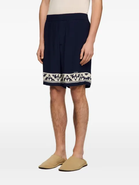 SANDRO contrast pattern flowy shorts Blue SHPBE00133