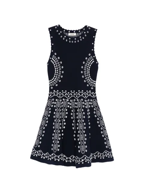 SANDRO scarf-print knit mini dress Blue SFPRO04854